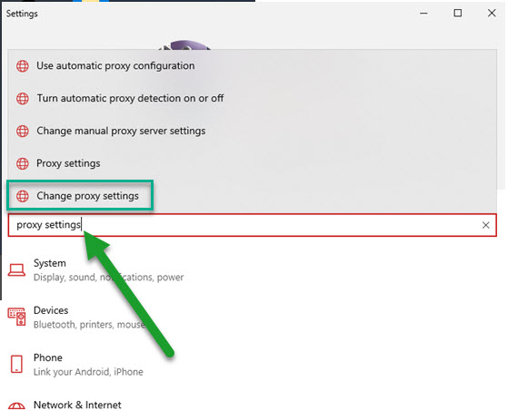 Change Proxy Settings