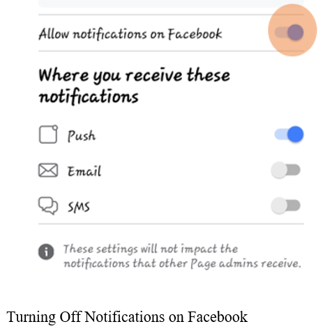How to turn off notifications on Facebook app itself?