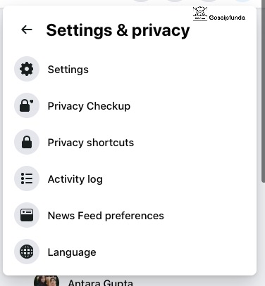 click Settings option