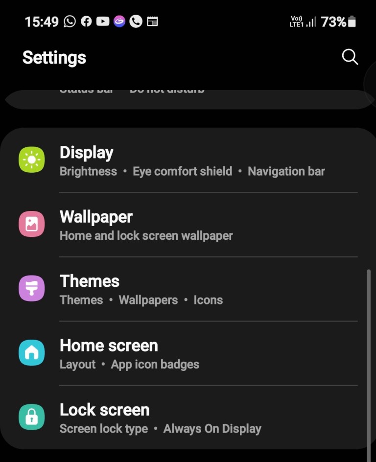 Steps to turn on or turn off the blue light filter in Samsung Galaxy smartphones