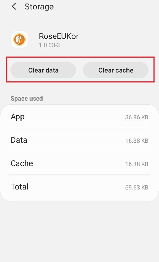 clear data and cache  RoseEUkor