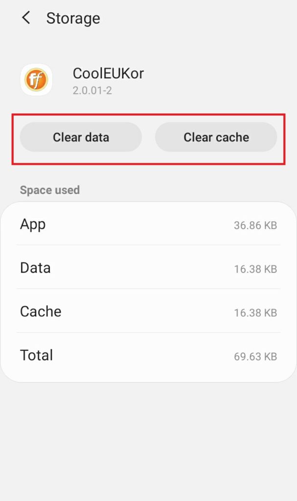 clear data and cache  CoolEUkor