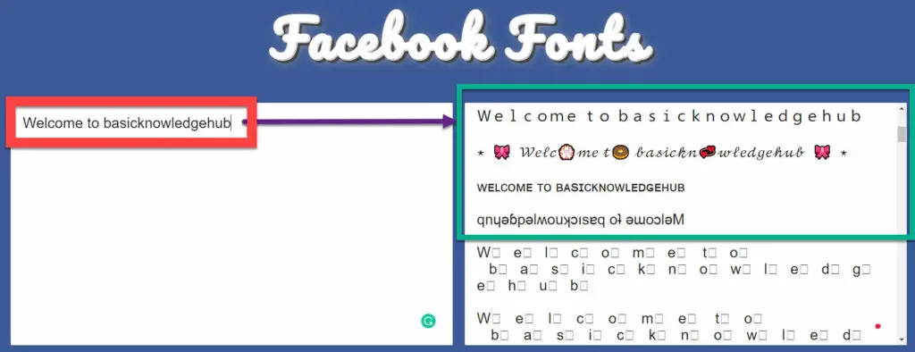 Facebook Font changer