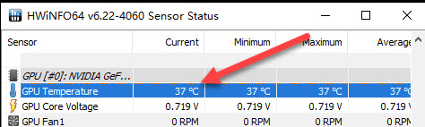 GPU temperature range