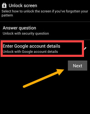 unlock android phone without password Using Google account