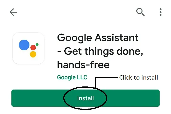 Installation of the Google assistant app