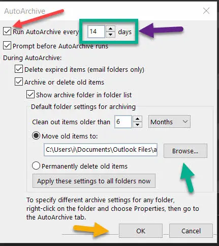Run Auto Archive every selected days