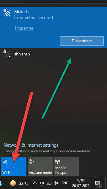 Check the internet connection.