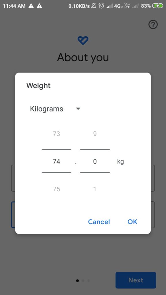 Features of Google pedometer