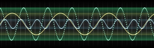 sound wave with Headphone Static noise