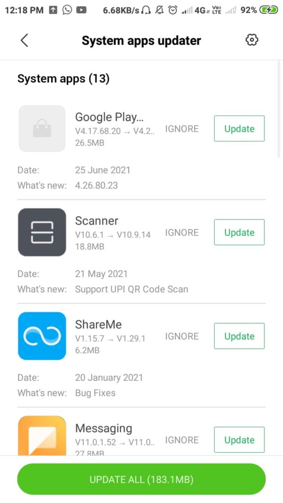 system apps updater