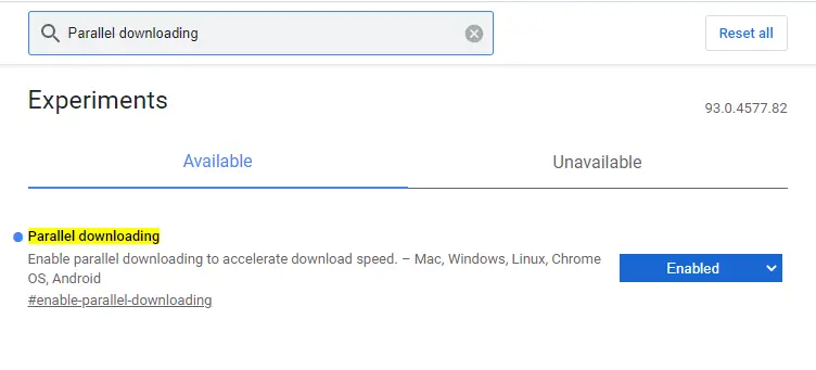 Parallel Downloading from Chrome flags Settings