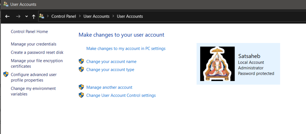 username and account icon