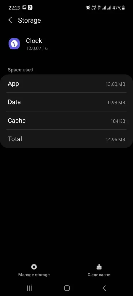 Clock Application Cache