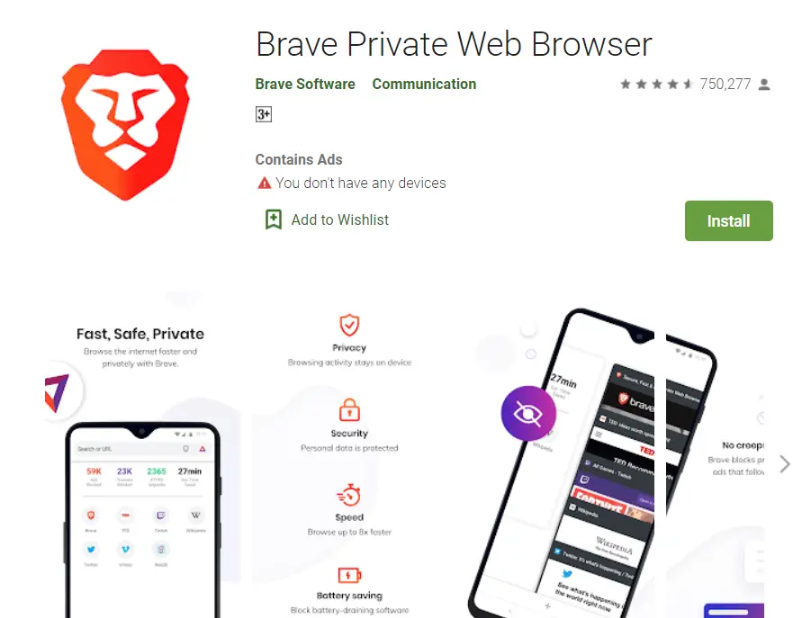 Brave Private Web Browser