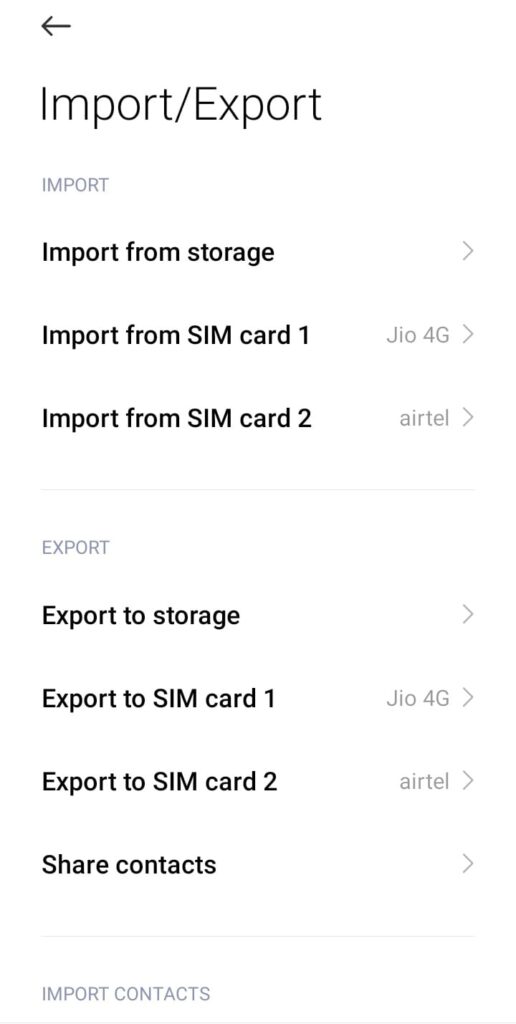 Save your Contacts from your Phone into the SIM Card 
