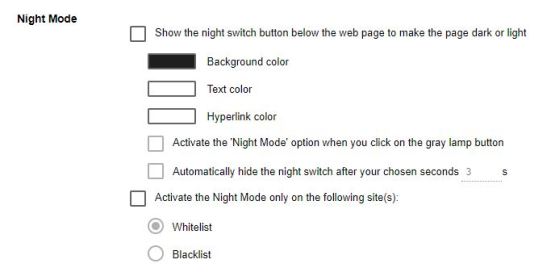 Show the night switch button