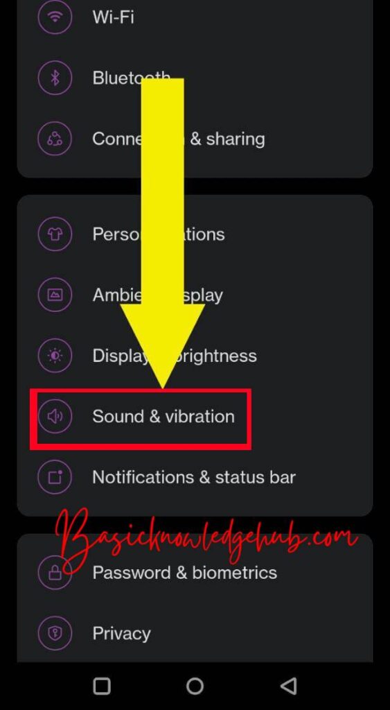 Click on Sound and vibration - Why isn't my phone ringing