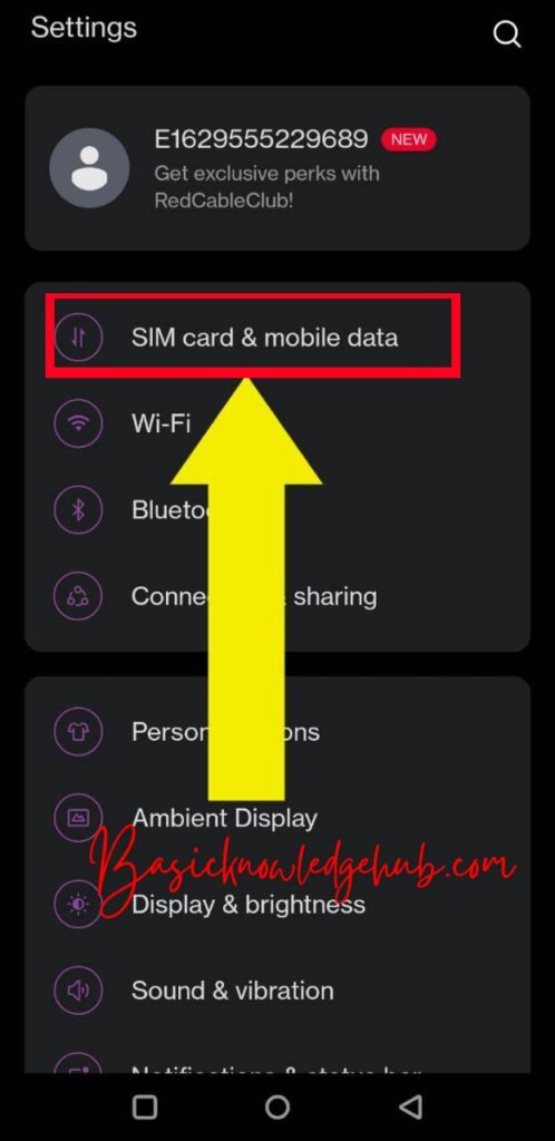 Sim card and mobile data