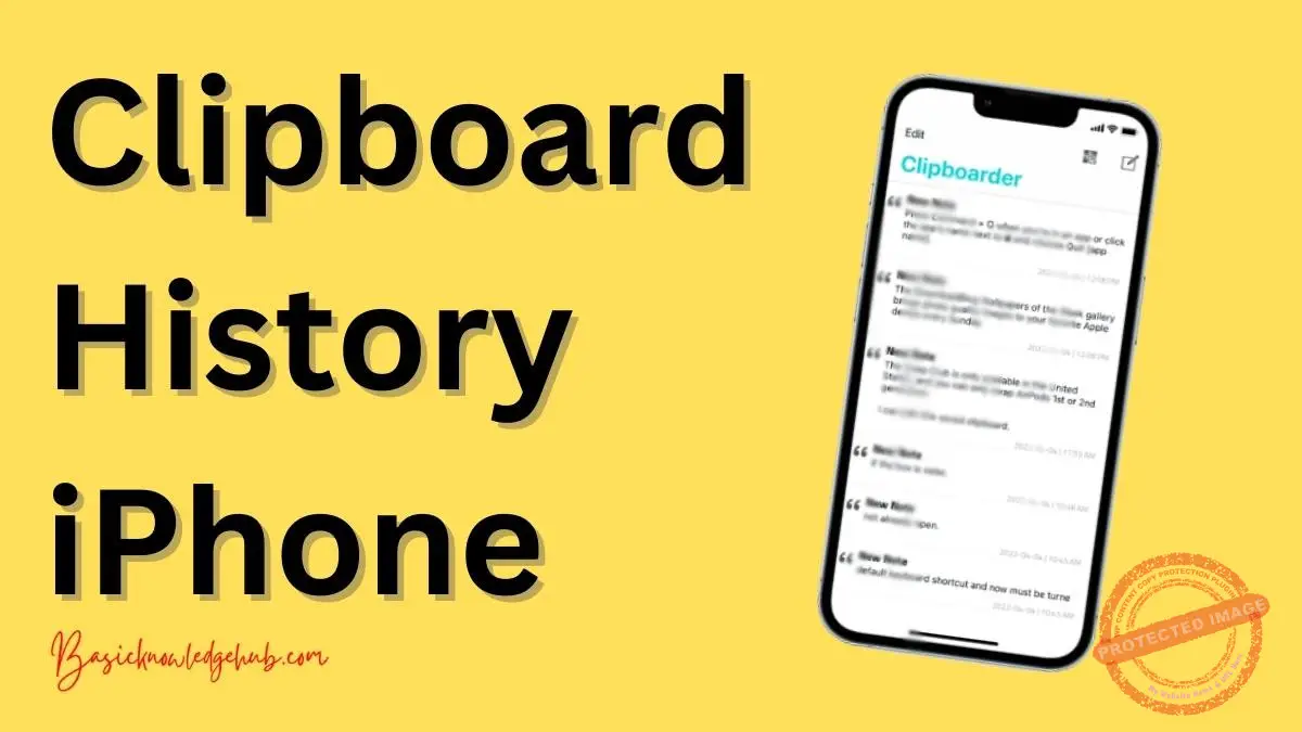 Clipboard History iPhone Basicknowledgehub