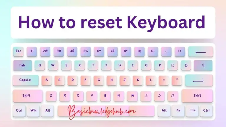 How to reset Keyboard