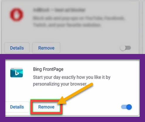 remove Bing from Chrome