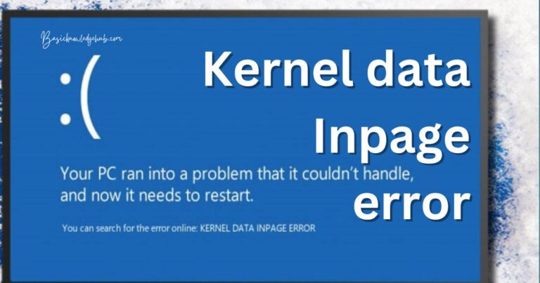 Kernel data Inpage error