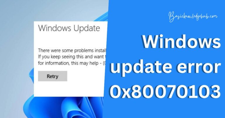 Windows update error 0x80070103