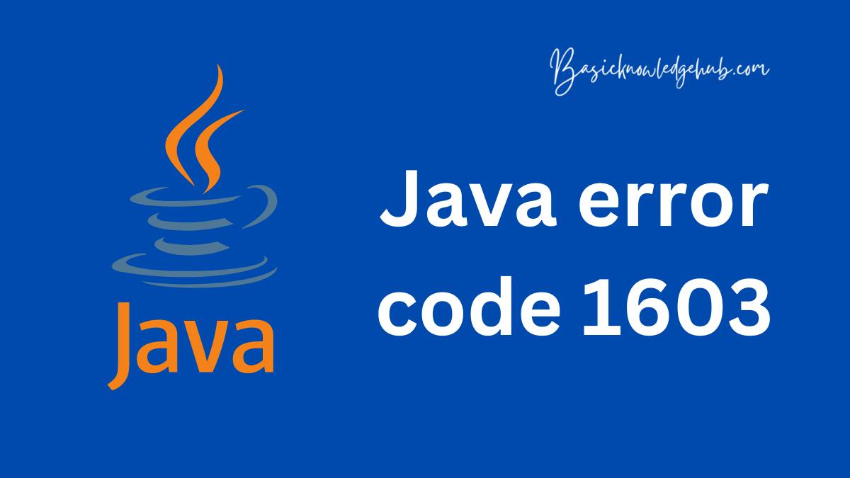 Java Error Code 1603 In Windows 10 Examples Java Code