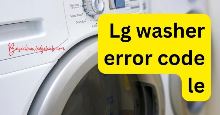 Lg washer error code le