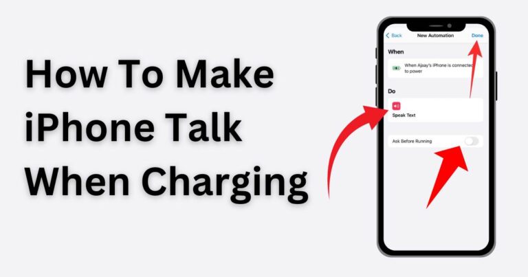 How To Make iPhone Talk When Charging