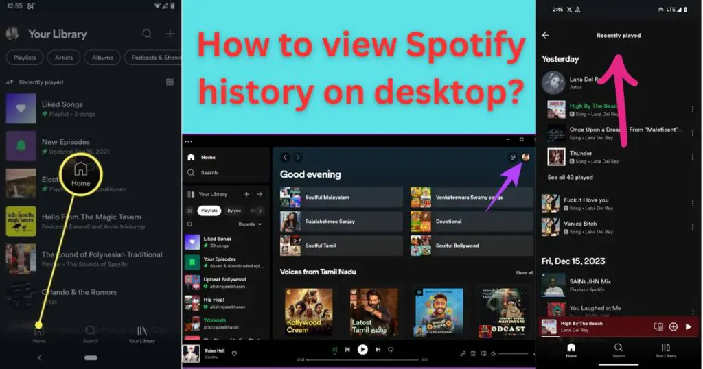 How to view Spotify history on desktop?