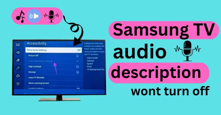Samsung TV audio description wont turn off