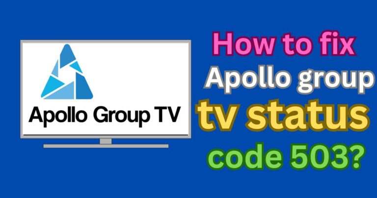 How to fix Apollo group tv status code 503?
